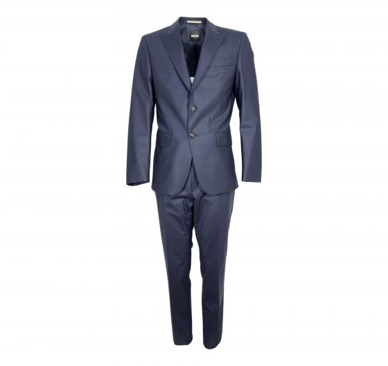 BOSS Abito Uomo Slim Fit In Misto Lana Con Micromotivo 50534913 Colore Blu