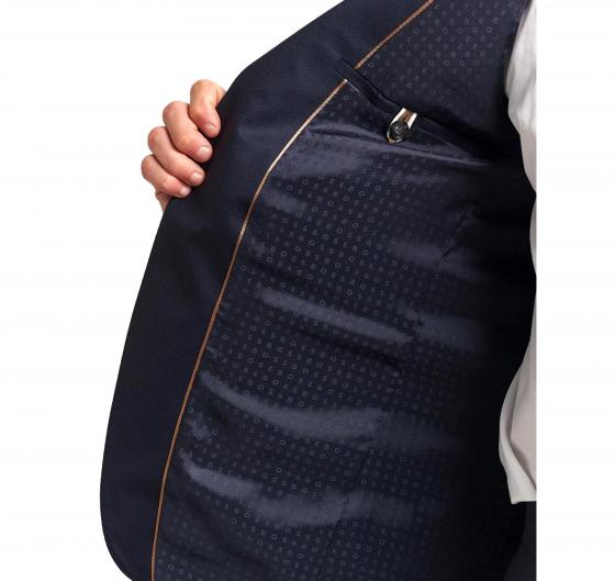 BOSS Abito Uomo Slim Fit In Misto Lana Con Micromotivo 50534913 Colore Blu