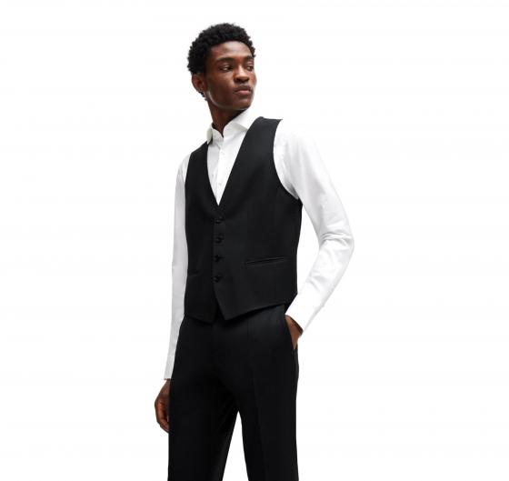 BOSS Pantaloni Eleganti Uomo Slim Fit In Lana H-Genius-B1 50469174 Colore Nero