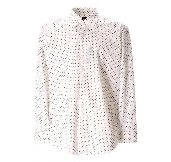 BOSS Camicia Uomo Slim Fit Popelin Di Cotone Elasticizzato Fantasia Geometrica H-HANK-Kent 50532828 Colore Bianco