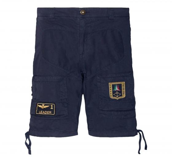 AERONAUTICA MILITARE Iconici Bermuda Anti-G Gabardina di Cotone BE041 Colore Blu