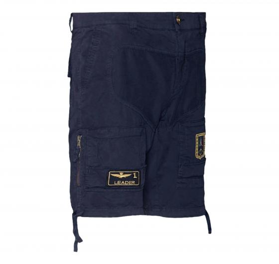 AERONAUTICA MILITARE Iconici Bermuda Anti-G Gabardina di Cotone BE041 Colore Blu