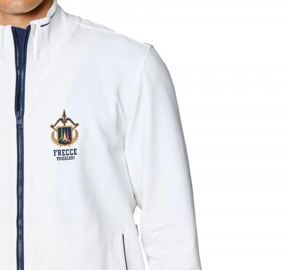 AERONAUTICA MILITARE Felpa Uomo Frecce Tricolori con Ricamo FE1990 Colore Bianco