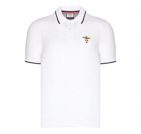 AERONAUTICA MILITARE Polo Uomo Basica In Cotone Manica Corta PO1308 Colore Bianco