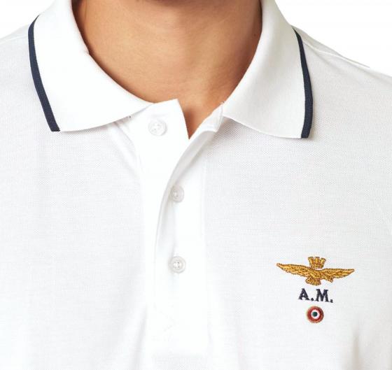 AERONAUTICA MILITARE Polo Uomo Basica In Cotone Manica Corta PO1308 Colore Bianco