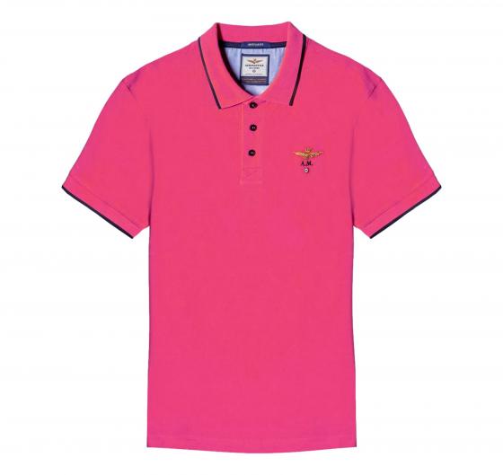 AERONAUTICA MILITARE Polo Uomo Basica In Cotone Manica Corta PO1308 Colore Magenta