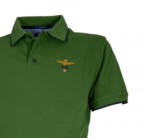 AERONAUTICA MILITARE Polo Uomo Basica In Cotone Manica Corta PO1308 Colore Verde
