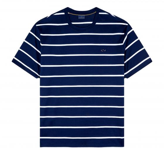 PAUL SHARK T-shirt Uomo In Cotone Perlé Con Motivo A Righe 25411018 Colore Blu