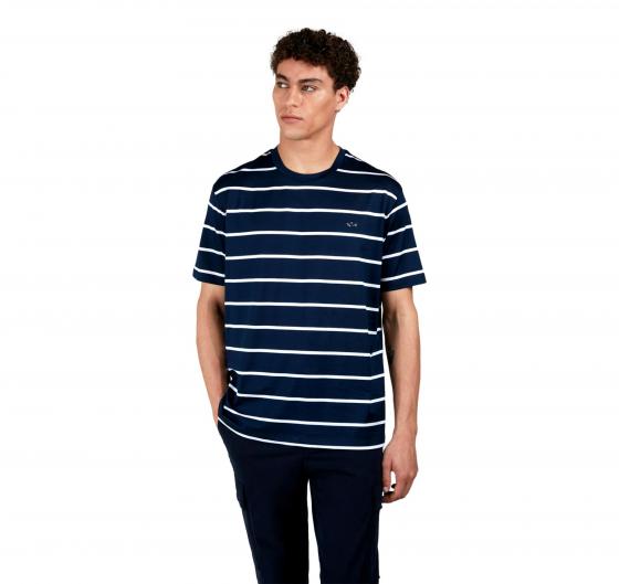 PAUL SHARK T-shirt Uomo In Cotone Perlé Con Motivo A Righe 25411018 Colore Blu