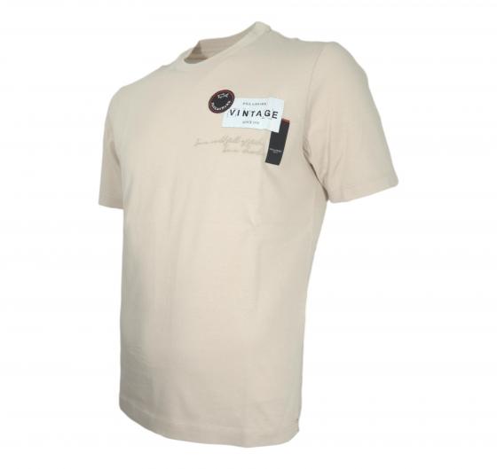 PAUL SHARK T-Shirt Uomo In Cotone Con Patch E Ricami 25411087 Colore Beige