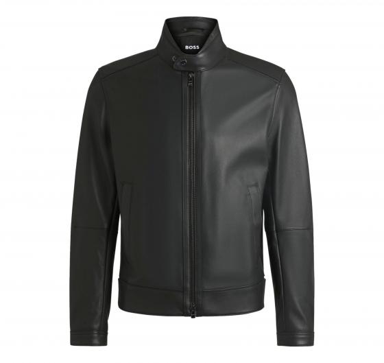 BOSS Giubbotto Uomo Regular Fit in Nappa Martellata Modello H-Mansell3 50532475 Colore Nero