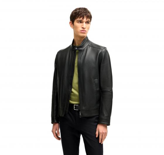 BOSS Giubbotto Uomo Regular Fit in Nappa Martellata Modello H-Mansell3 50532475 Colore Nero