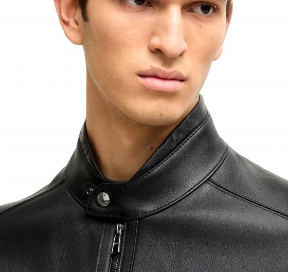 BOSS Giubbotto Uomo Regular Fit in Nappa Martellata Modello H-Mansell3 50532475 Colore Nero
