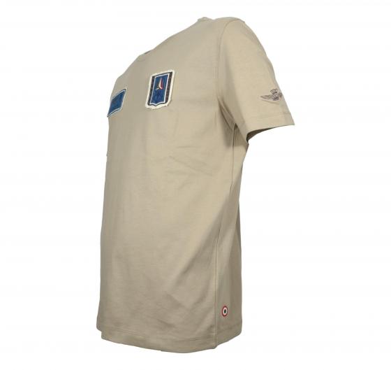 AERONAUTICA MILITARE T Shirt Uomo Con Patch Frecce Tricolori TS2411 Colore Beige
