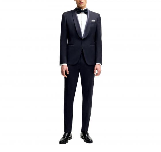 BOSS Smoking in Misto Lana con Rifiniture in Misto Seta Modello H-Huge-2Pcs-S-Tux252 50540766 Colore Blu scuro