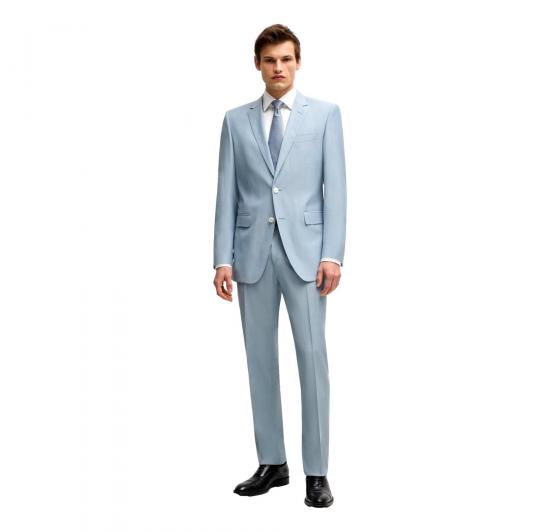 BOSS Abito Uomo Slim Fit In Misto Lana H Huge 50540759 Colore Celeste