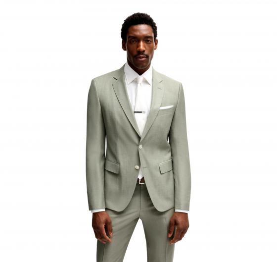 BOSS Abito Uomo Slim Fit in Misto Lana Modello H-Huge-2Pcs-224 50540759 Colore Calce