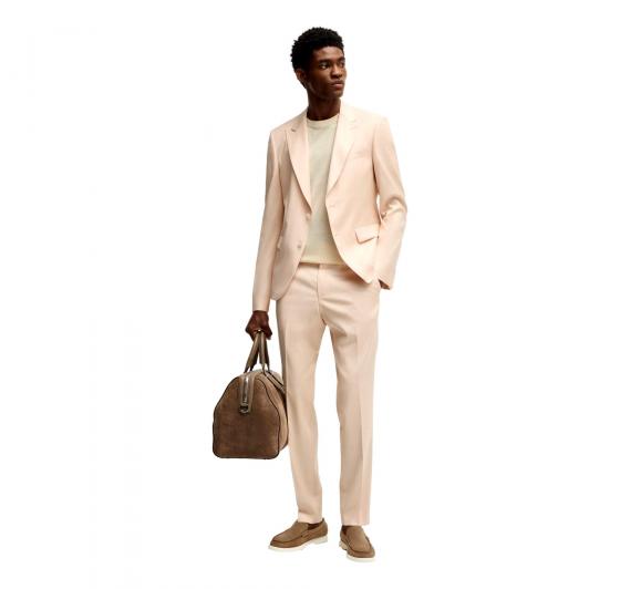 BOSS Pantalone Uomo Formali In Satin Di Misto Lana H Genius 50540715 Colore Arancio Chiaro