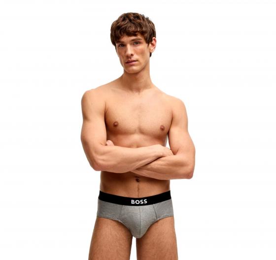 BOSS Slip Uomo in Cotone Elasticizzato con Elastico in Vita con logo in Confezione da tre BOSS ONE 50546561 Colore Bianco Grigio