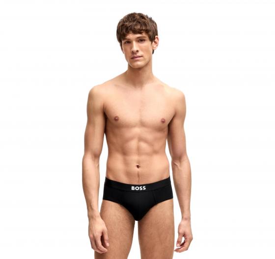 BOSS Slip Uomo in Cotone Elasticizzato con Elastico in Vita con Logo in Confezione da Tre Modello HipBr 3P BOSS ONE 50546561 Col