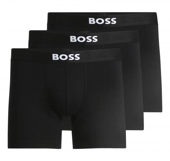 BOSS Boxer Uomo in Cotone Elasticizzato con Logo in Confezione da Tre Modello BoxerBr 3P BOSS ONE 50544272 Colore Nero
