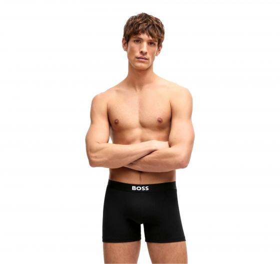BOSS Boxer Uomo in Cotone Elasticizzato con Logo in Confezione da Tre Modello BoxerBr 3P BOSS ONE 50544272 Colore Nero