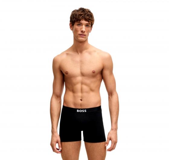 BOSS Boxer Uomo in Cotone Elasticizzato con Logo in Confezione da Tre 50544272 Colore Bianco Grigio Nero