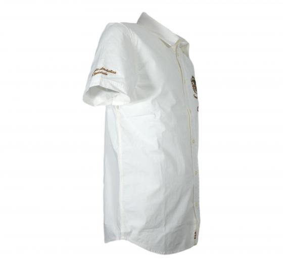 AERONAUTICA MILITARE Camicia Uomo Manica Corta Con Ricamo Sul Petto CA1285 Colore Bianco