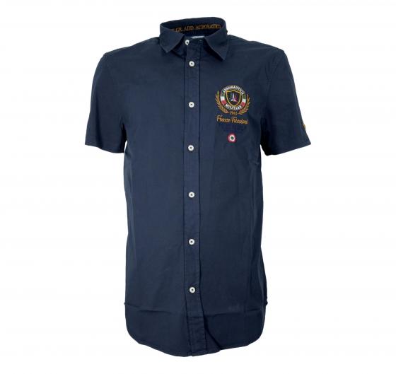 AERONAUTICA MILITARE Camicia Uomo Manica Corta Con Ricamo Sul Petto CA1285 Colore Blu