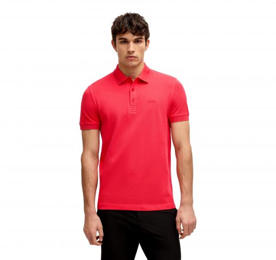 BOSS Polo Uomo in Piqué di Cotone Con Logo Sul Sottocollo Modello Paddy 50469055 Colore Rosso