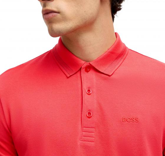 BOSS Polo Uomo in Piqué di Cotone Con Logo Sul Sottocollo Modello Paddy 50469055 Colore Rosso