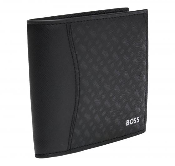 BOSS Portafoglio Con Finitura Lavorata e Motivo Con Monogrammi Modello Zair_M_4cc Coin 50542388 Colore Nero