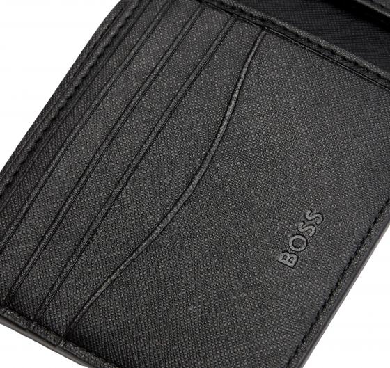 BOSS Portafoglio Con Finitura Lavorata e Motivo Con Monogrammi Modello Zair_M_4cc Coin 50542388 Colore Nero