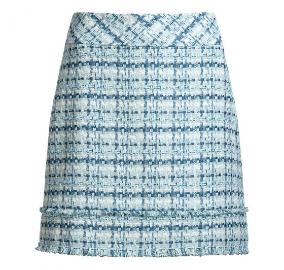 BOSS Minigonna Donna Slim Fit In Tweed Con Frange C Vafrosa 50537050 Colore Blu