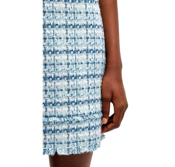 BOSS Minigonna Donna Slim Fit In Tweed Con Frange C Vafrosa 50537050 Colore Blu