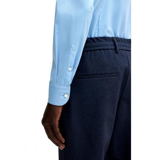 BOSS Camicia Uomo Slim Fit In Tessuto Elasticizzato Ad Alte Prestazioni A Righe P HANK s kent C1 222 50539397 Colore Celeste
