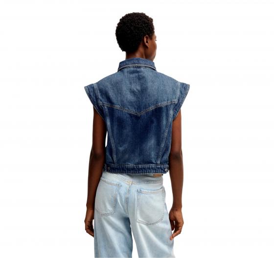 BOSS Gilet Donna Squadrato Senza Maniche In Denim Indaco Modello C DENIM VEST 1.0 50534189 Colore Blu