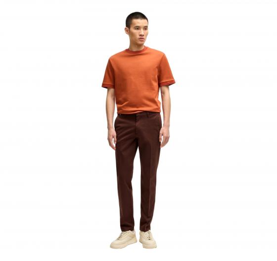 BOSS Pantalone Uomo Chino Slim Fit In Gabardine Di Cotone Elasticizzato Modello Kaito1 50487966 Colore Marrone Scuro