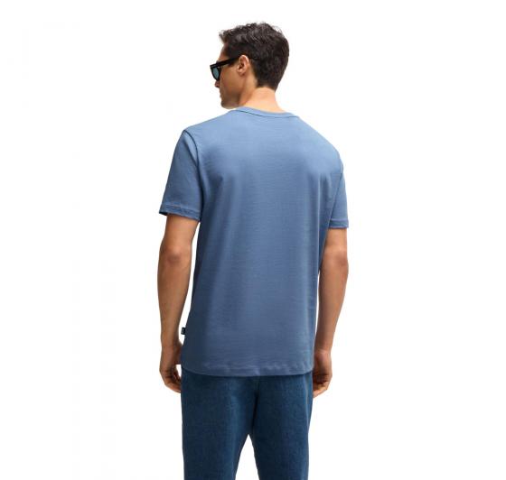 BOSS T Shirt Uomo In Jersey Di Cotone Con Logo Stampato In Gomma Thompson 50468347 459 Colore Blu