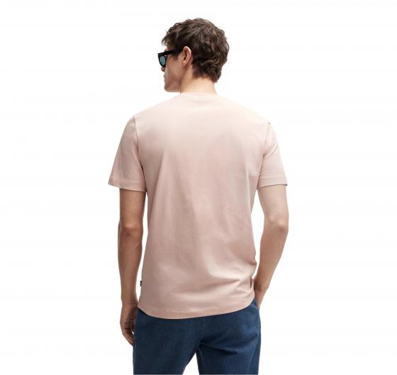 BOSS T Shirt Uomo In Jersey Di Cotone Con Logo Stampato In Gomma Thompson 50468347 849 Colore Rosa