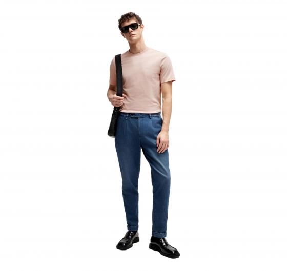 BOSS T Shirt Uomo In Jersey Di Cotone Con Logo Stampato In Gomma Thompson 50468347 849 Colore Rosa