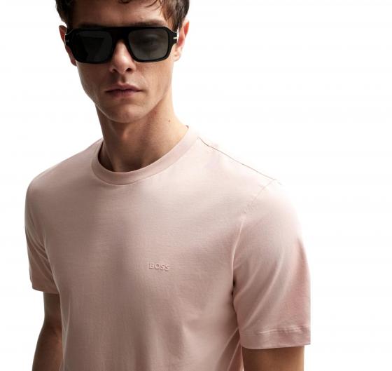 BOSS T Shirt Uomo In Jersey Di Cotone Con Logo Stampato In Gomma Thompson 50468347 849 Colore Rosa