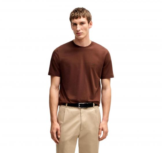 BOSS T Shirt Uomo In Jersey Di Cotone Con Logo Stampato In Gomma Thompson 50468347 204 Colore Marrone