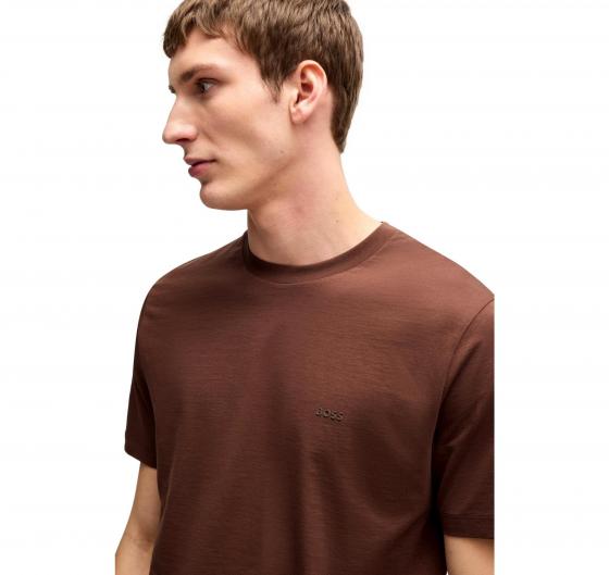 BOSS T Shirt Uomo In Jersey Di Cotone Con Logo Stampato In Gomma Thompson 50468347 204 Colore Marrone