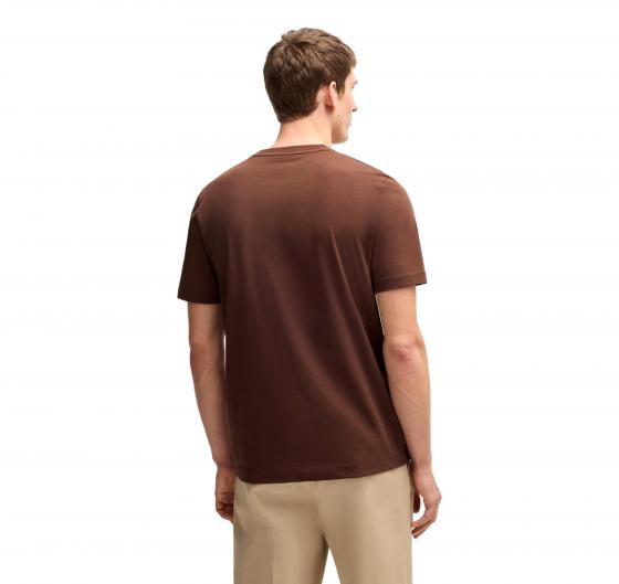 BOSS T Shirt Uomo In Jersey Di Cotone Con Logo Stampato In Gomma Thompson 50468347 204 Colore Marrone