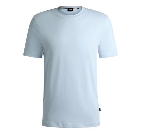 BOSS T-shirt Uomo In Jersey Di Cotone Con Logo Stampato In Gomma Thompson 01 50468347 450 Colore Celeste
