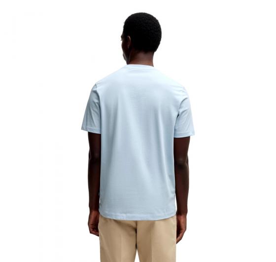 BOSS T-shirt Uomo In Jersey Di Cotone Con Logo Stampato In Gomma Thompson 01 50468347 450 Colore Celeste