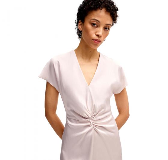 BOSS Abito Donna Con Scollo a V e Arricciatura In Vita Dulania 50537964 Colore Rosa Chiaro
