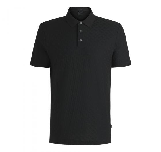 BOSS Polo Uomo In Cotone Con Monogramma Jacquard Tono Su Tono H Pack 80 50537132 Colore Nero