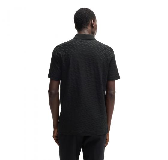 BOSS Polo Uomo In Cotone Con Monogramma Jacquard Tono Su Tono H Pack 80 50537132 Colore Nero